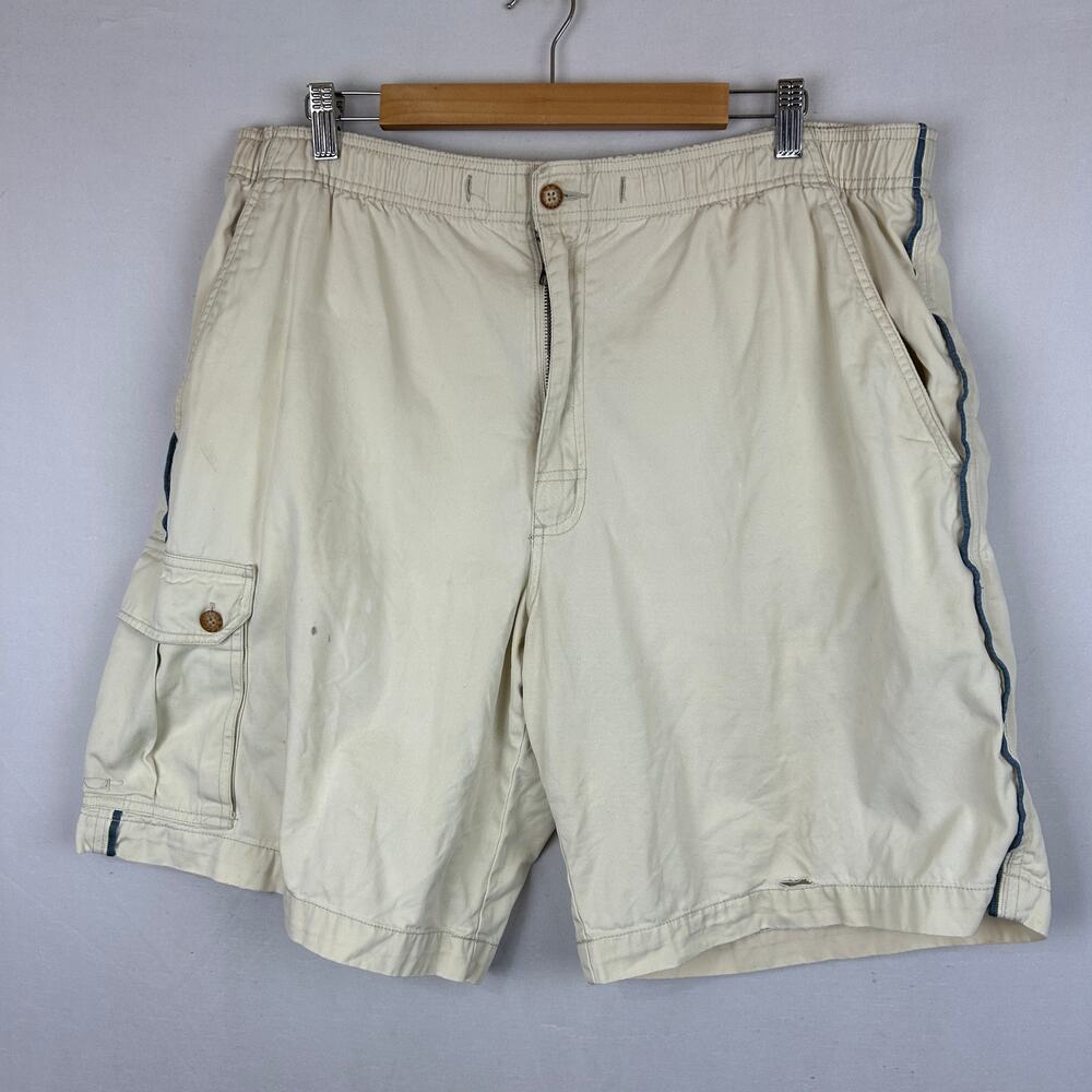 OP Y2K Vintage Cargo Shorts Elastic Waist White Men's Size XL